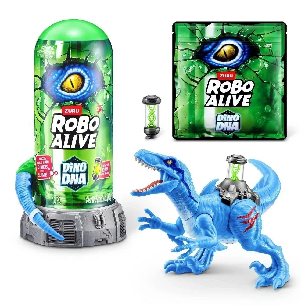 Robo Alive Dino DNA Dinosaur Robot Toy for Child , Light-Up DNA Helix Spine Zuru